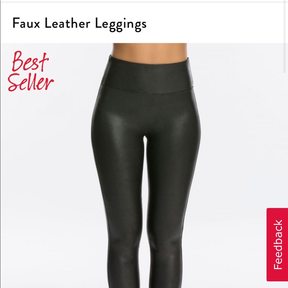 Spank Faux Leather Leggings Black XS NWT